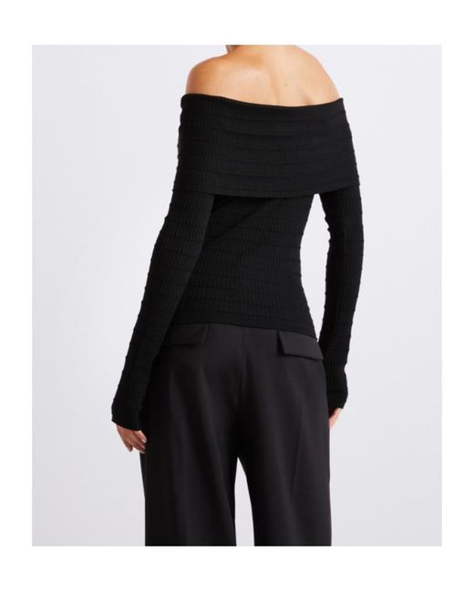 Marella Black Viscose Cowl-Neck Sweater