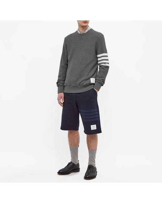 Thom Browne Gray 4-Bar Stripe Cotton Jumper for men