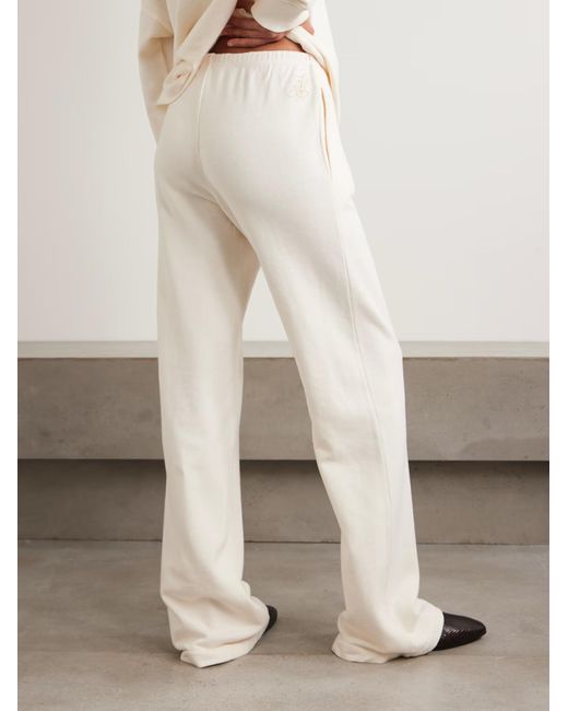 The Elder Statesman White Cashmere Blend Wide-Leg Sweatpants