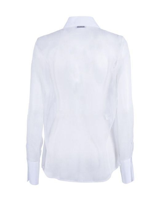Mazzarelli White Josephine Panelled Shirt
