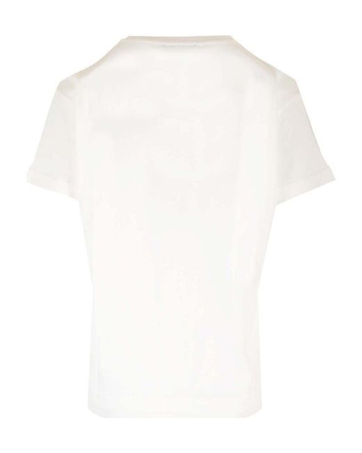 A.P.C. White Logo Printed Crewneck T-Shirt