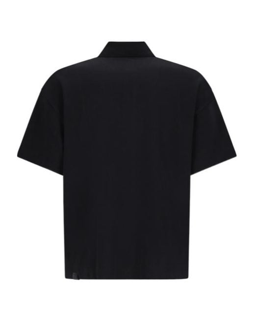DARKPARK Black Short-Sleeved Buttoned Polo Shirt for men