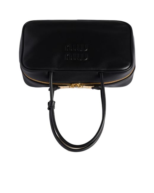 Miu Miu Black Beau Leather Top-Handle Bag
