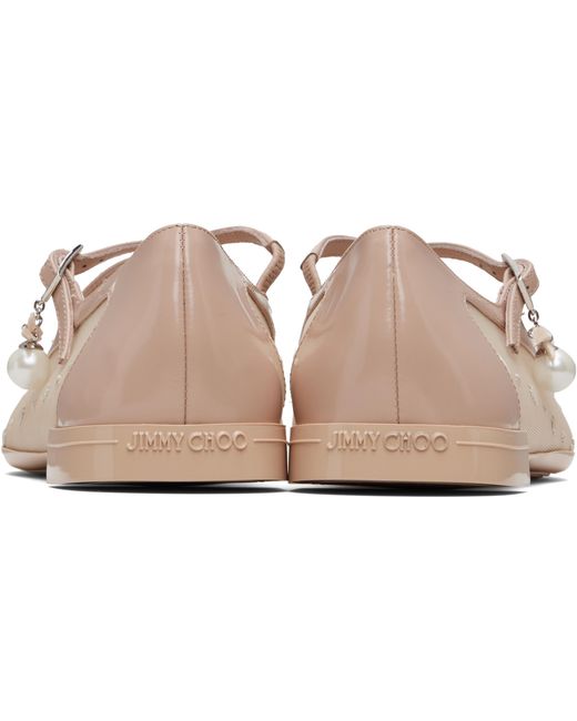 Jimmy Choo White Eleri Flat Ballet Shoes