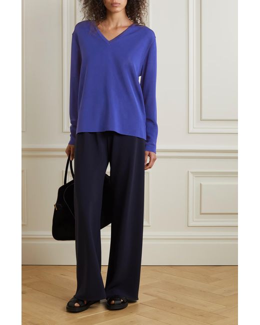 The Row Blue Lucla Knitted Sweater