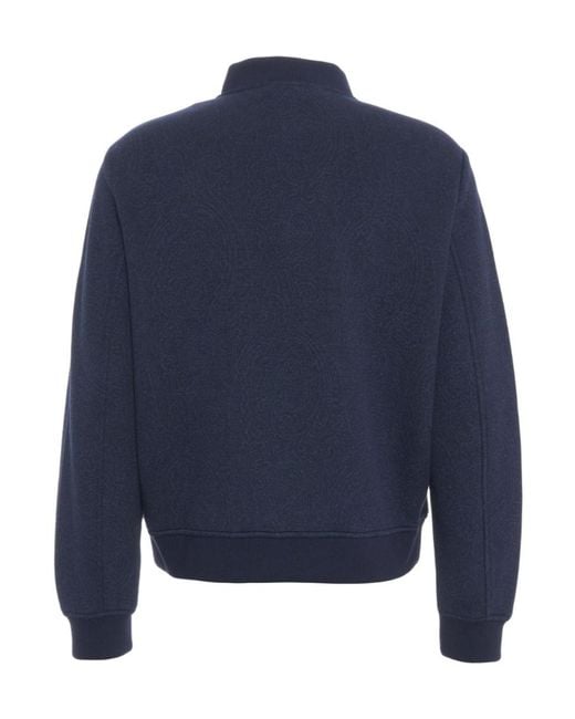 Etro Blue Bomber Jacket With Logo Embroidery for men