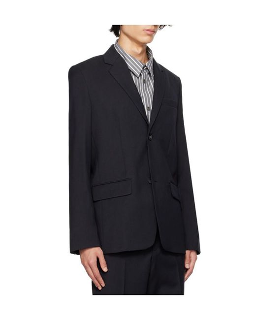 A.P.C. Blue Harry Button-Down Suit Coat for men