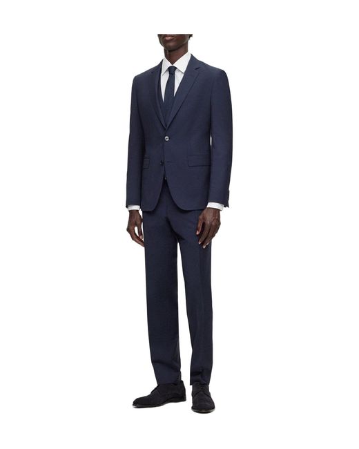 Boss Blue Single-Breasted Blazer for men