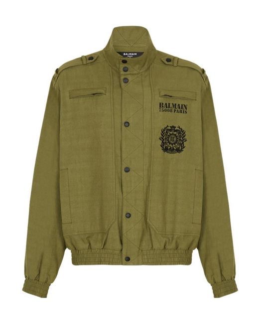 Balmain Green Bomber Jackets for men