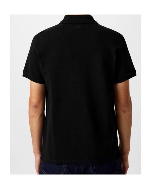 AMI Black Adc Polo for men