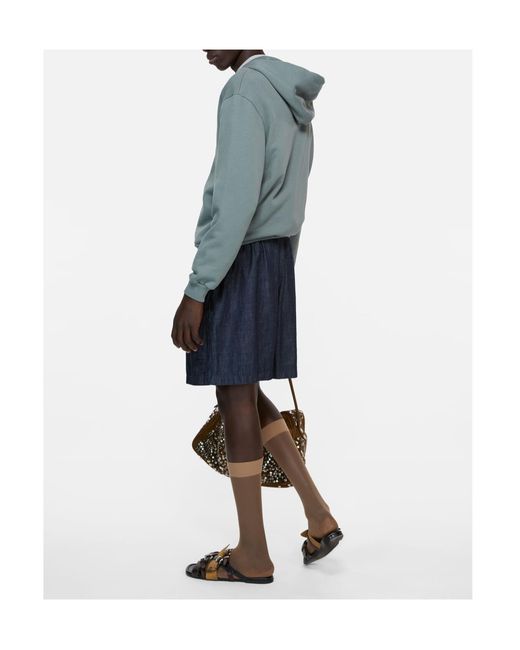 Acne Blue Embroidered-Detail Shorts for men