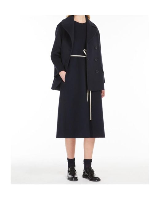 Max Mara Blue 'S Simone Crewneck Sleeveless Dress