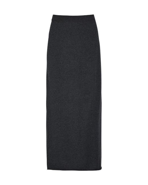 Lisa Yang Black Charlotta Cotton And Cashmere-Blend Midi Pencil Skirt