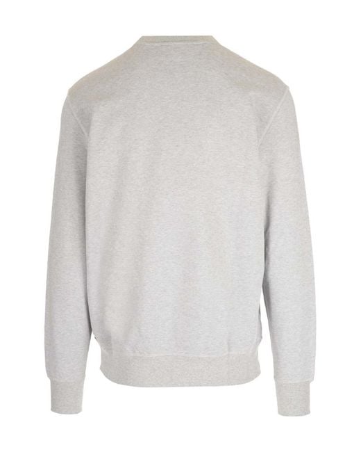 McQueen Gray Logo Printed Crewneck Sweatshirt for men