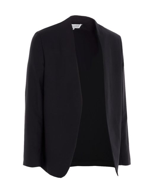 Maison Margiela Blue Single-Breasted V-Neck Blazer for men