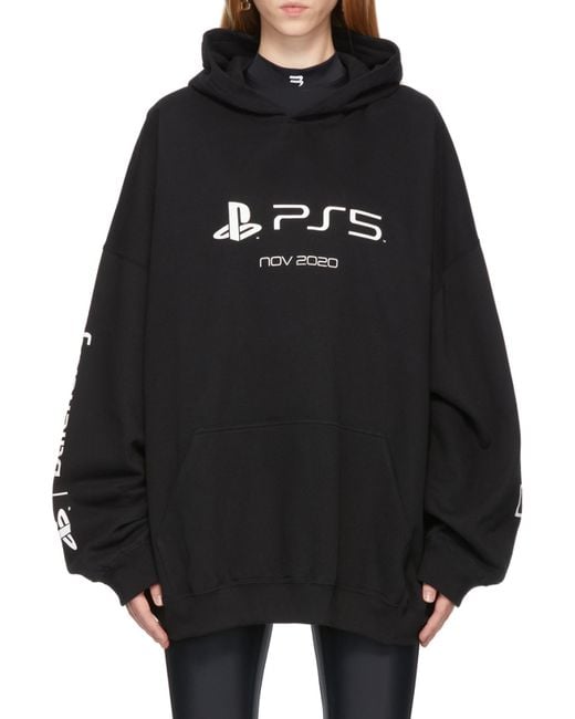 Balenciaga Black X Sony Playstation 5 Oversized Hoodie for men
