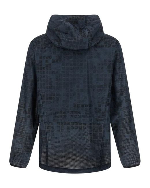 Boss Blue Jump Jt Patterned Hooded Jacket for men