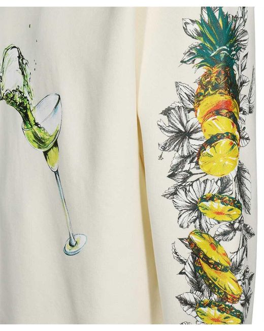 MSGM White Club Paradiso Printed Sweatshirt for men