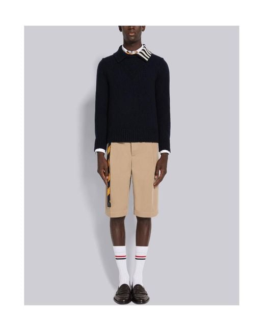 Thom Browne Blue Bar Striped Jumper for men