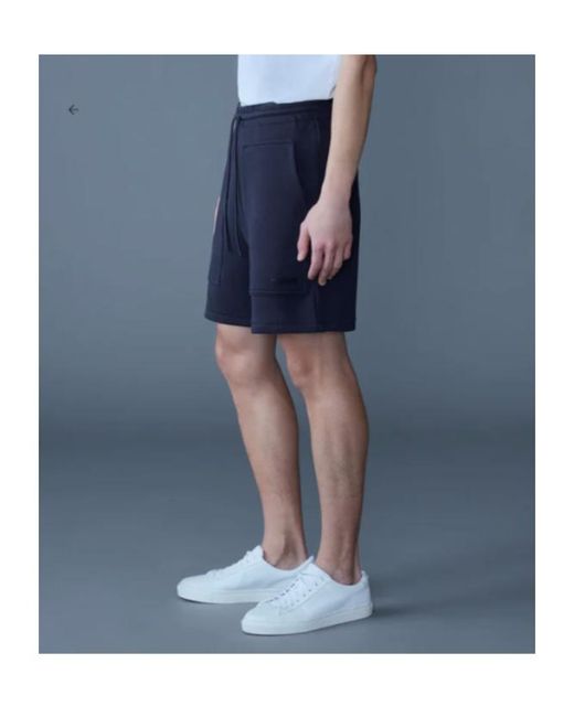 Mackage Blue Elwood-R Patch-Pocket Drawstring Shorts for men