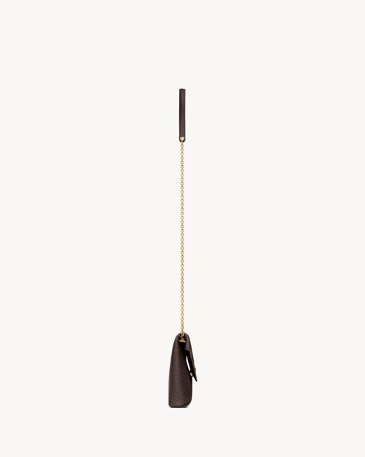 Saint Laurent White Cassandre Small Chain Pouch