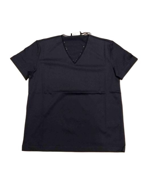 Fabiana Filippi Blue V-Neck Casual T-Shirt