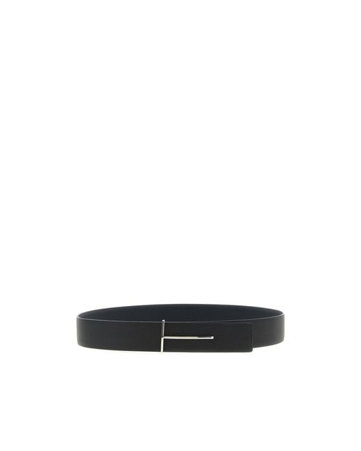 Tom Ford White 'Slim T' Double-Sided Belt for men