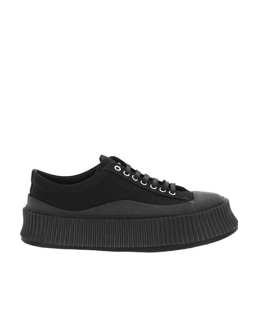 Jil Sander Black Platform-Sole Sneakers
