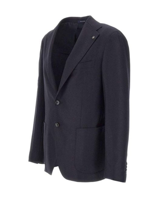Tagliatore Blue Single Breasted Tailored Blazer for men