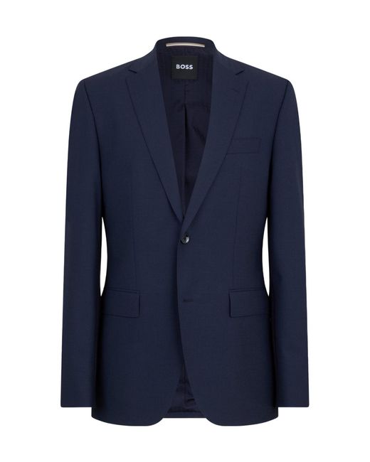 Boss Blue Single-Breasted Blazer for men