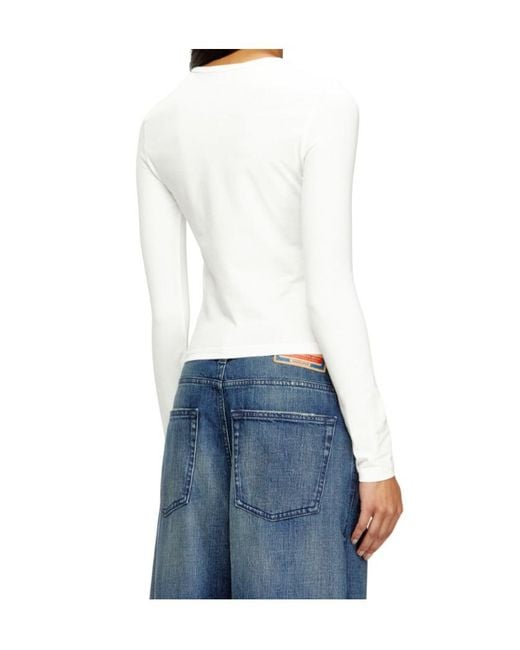 DIESEL White T-Uncutieslong-Od T-Shirt