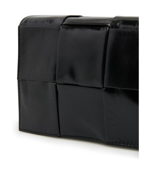 Bottega Veneta Black Logo Logo Flip Shoulder Bag for men