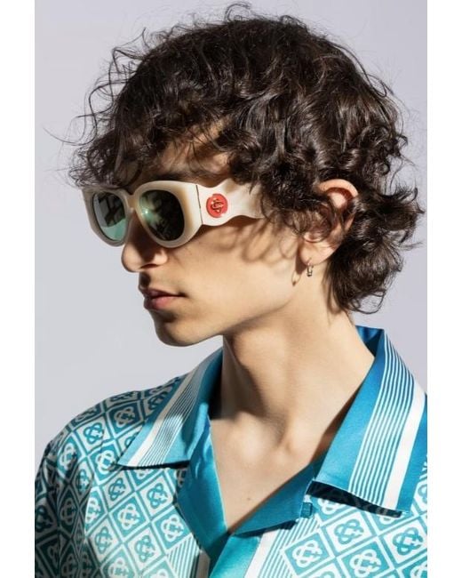 Casablanca Green Geometric Frame Sunglasses for men