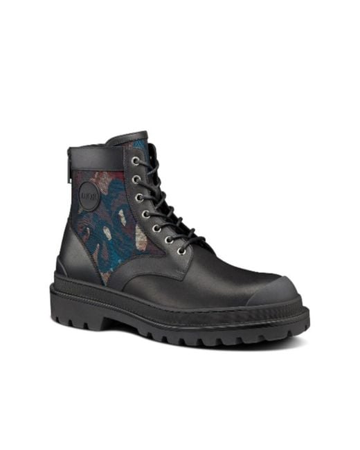 Dior Black Homme X Peter Doig Explorer Boots for men