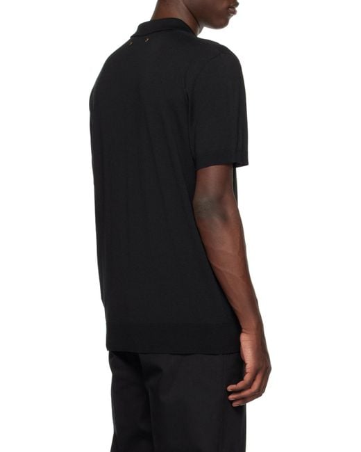 Golden Goose Deluxe Brand Black Logo Patch Polo Shirt for men