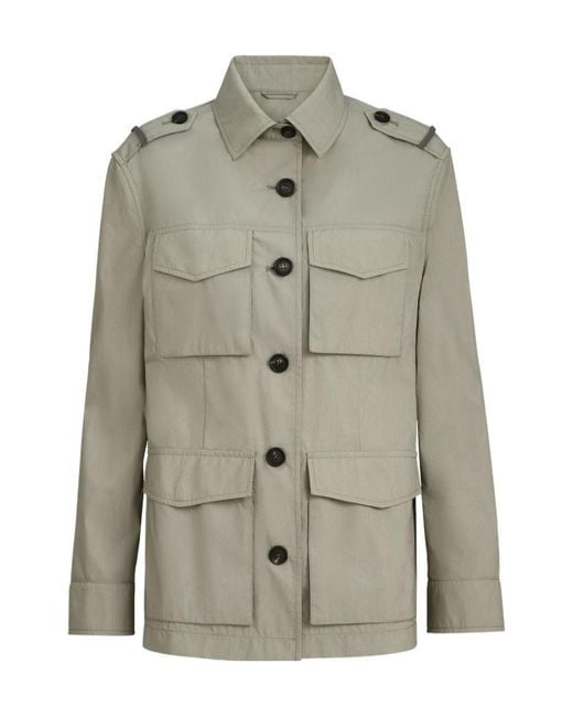 Brunello Cucinelli Gray Cotton Blend Field Jacket