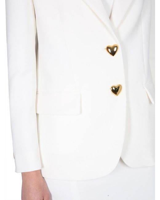 Moschino White Single-Breasted Suit Jacket