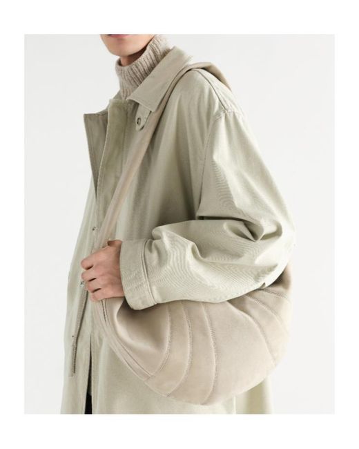 Lemaire Natural Large Croissant Panelled Leather Shoulder Bag for men
