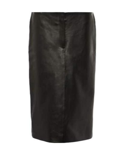Magda Butrym Black Leather Midi Skirt