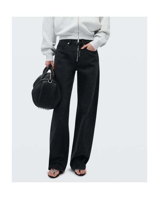 Alexander Wang Blue Mid-Rise Loose-Fit Jeans
