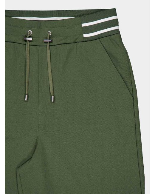Balmain Green Logo-Print Drawstring Shorts for men