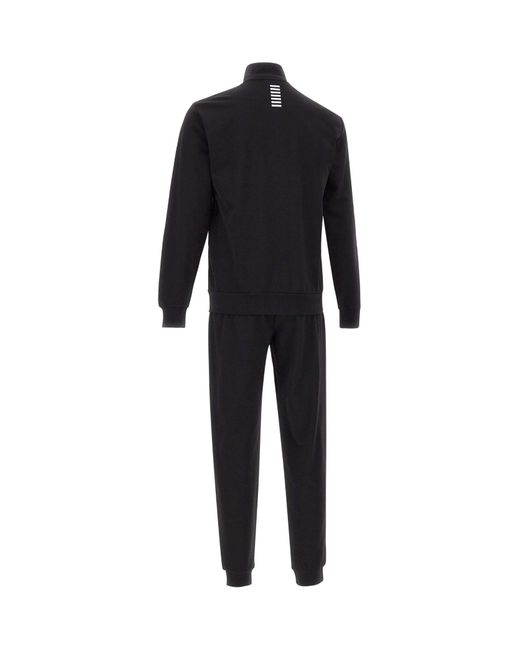 EA7 Blue Logo Printed Zipped Track Suit for men