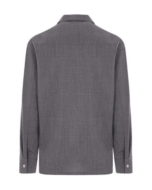 Jil Sander Gray Wool Shirt Jacket for men