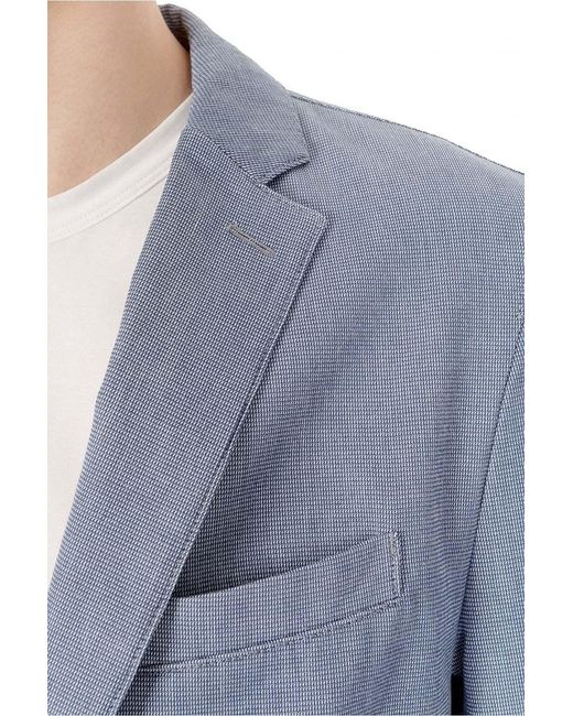 Boss Blue Single-Breasted Suit Jacket for men