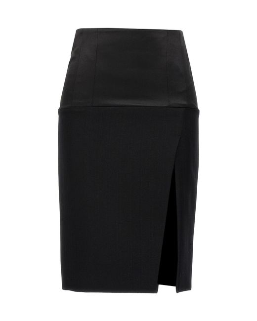 Givenchy Black Spliced Detail Skirt