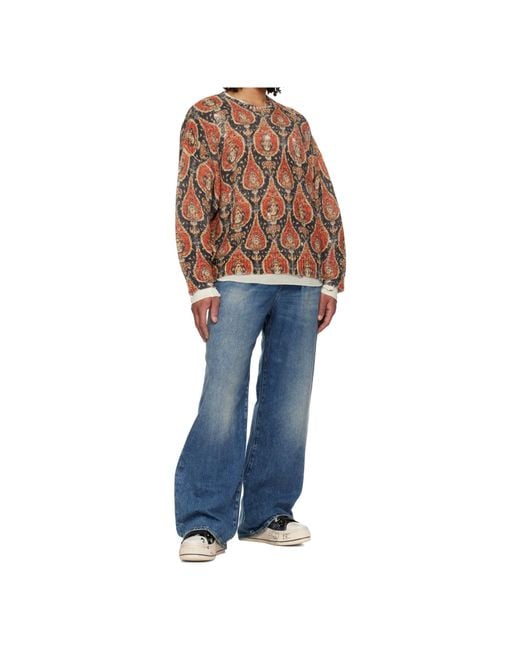 R13 Multicolor Oversized Printed Crew Neck Sweater