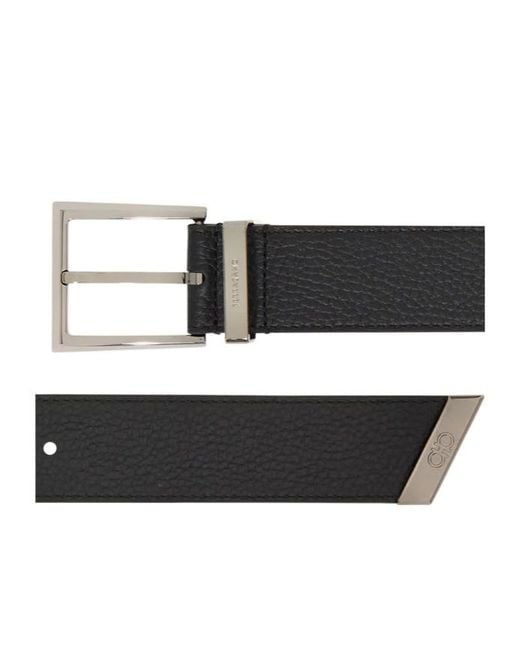 Ferragamo Black Ferragamo Logo Engraved Buckle Belt for men
