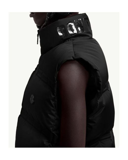 Moncler Black X Asap Rocky Logo Patch Zip-Up Gilet for men