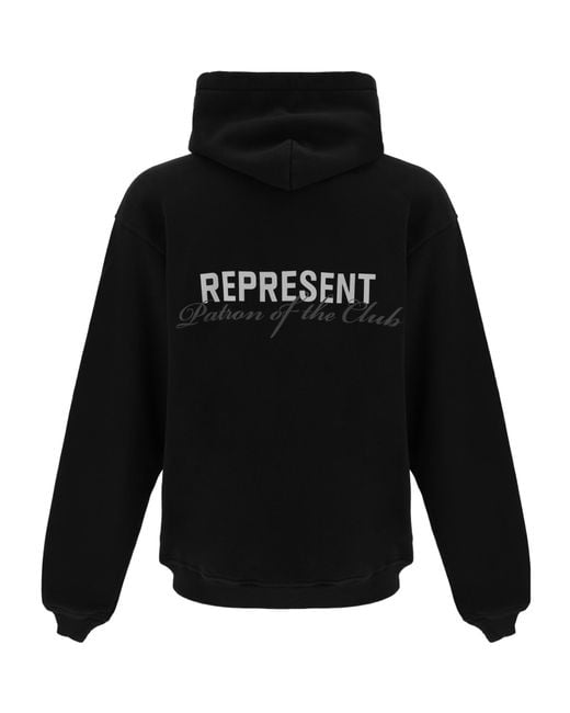 Represent Black Long-Sleeved Hoodie for men