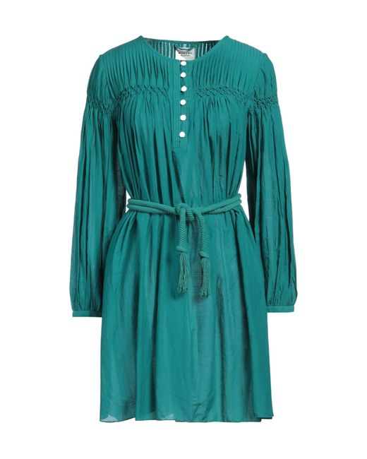 Isabel Marant Blue Solid Color Long Sleeve Dress